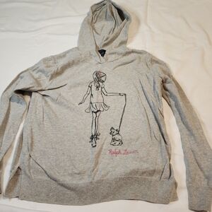 Ralph Lauren Gray Hoodie with Graphic Design
